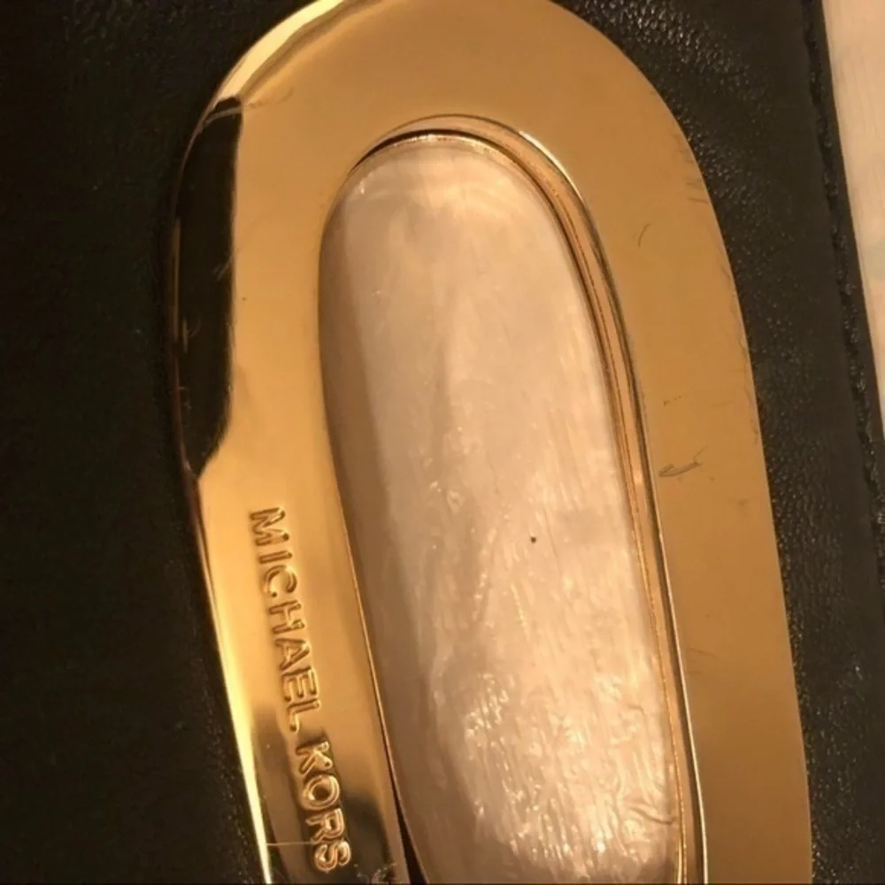 Michael kors black leather clutch bag